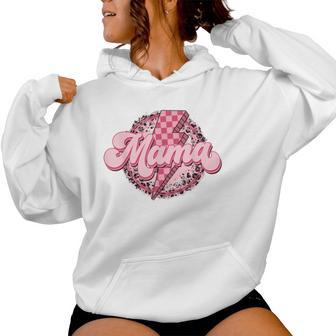 Retro Groovy Mama Leopard Mom Mother's Day Women Women Hoodie - Thegiftio UK