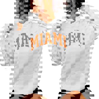 Retro Miami Miami Vintage Classic Orange Green Fl Women Hoodie - Seseable