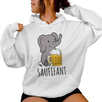 Saufifant Beer Drinker Saufen Party Saying Kapuzenpullover für Damen - Geschenkecke