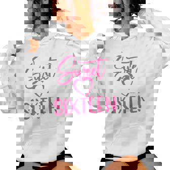 Sweet Sixn Girls Pink 16 Years 16Th Birthday Kapuzenpullover für Damen - Geschenkecke