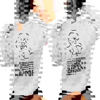 Never Underestimate An Old Woman With A Bichon Frise Women's Hoodie - Monsterry