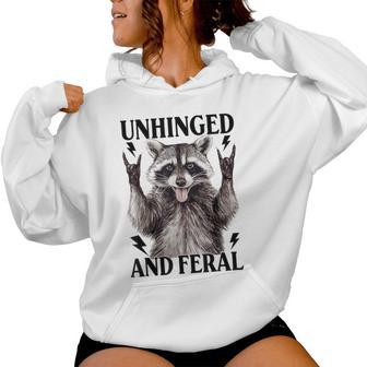 Unhinged And Feral Raccoon Vintage Cartoon Animal Feral Girl Women's Hoodie - Monsterry
