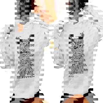 Vaporwave Cat And Moon For Cats Lover Manche Longue Sweat à capuche femme - Cadeauxyz