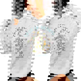Vintage Gulf Of Mexico Est 1550 Floral Turtle Women Hoodie | Mazezy