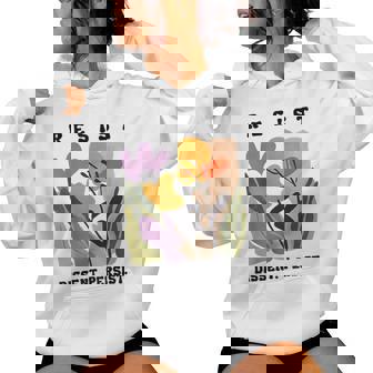 Vintage Resist Dissent Persist Floral Women's Women Hoodie - Thegiftio