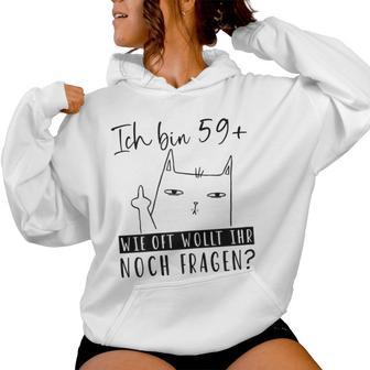 Women's 60Th Birthday Ich Bin 59 Cat 60 Years Woman S Kapuzenpullover für Damen - Geschenkecke