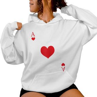 Women's Heart Ass Costume Playing Card Game Poker Skat Carnival Kapuzenpullover für Damen - Geschenkecke