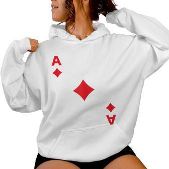 Women's Playing Card Chequered Ace Card Costume Fancy Dress Ass Groups Kapuzenpullover für Damen - Geschenkecke