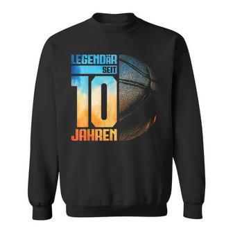 10 Geburtstag Retro Basketball Spieler 10 Jahre Junge Kind Sweatshirt - Geschenkecke