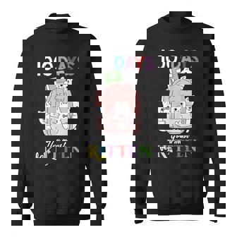100th Day Of School Kittens In Backpack Cute 100 Days Sweatshirt - Monsterry