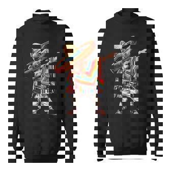 2025 Happy Party Mexican Boy Dabbing Poncho Cinco De Mayo Sweatshirt - Thegiftio UK