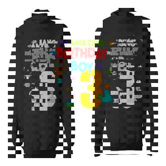 3 Year Old Circus Birthday Shirt Amazing Birthday Boy Three Sweatshirt - Monsterry