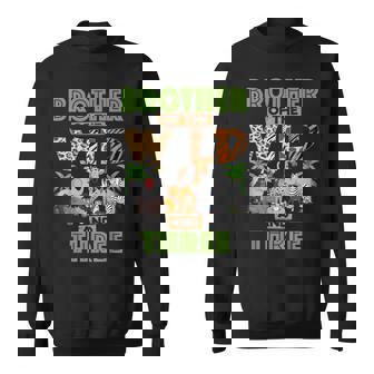 3rd Birthday Zoo Safari Jungle Brother Of The Wild And Three Sweatshirt - Monsterry