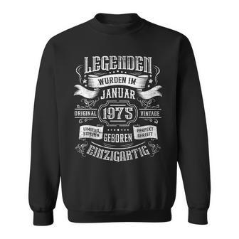 49Th Birthday Legends Were Born In January 1975 Sweatshirt - Geschenkecke