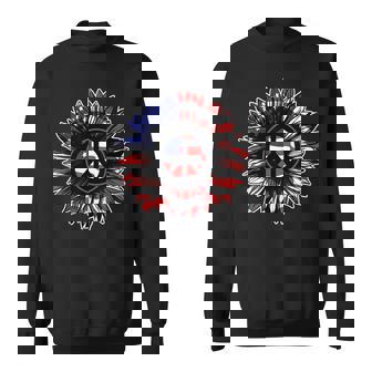 4th Of July Sunflower Peace Sign Tshirt American Flag Sweatshirt - Monsterry