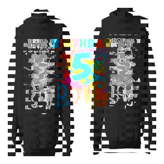 5 Years Old Birthday Boy 5th Bday Party Painting Art Palette Sweatshirt - Monsterry
