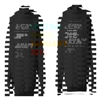 51 Years Old Legend Since January 1974 51St Birthday Sweatshirt | Mazezy