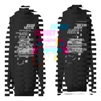 80S 90S Party Costume Never Forget Audio Cassette Sweatshirt - Seseable