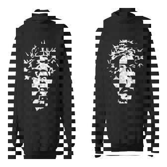 Abstract Jesus Christ Portrait Devout Christian Tank Top Sweatshirt - Monsterry