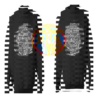 Abstract Jesus On Cross Christian Premium Sweatshirt - Monsterry