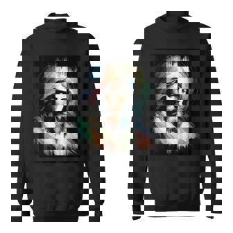 Abstract Jesus Inspirational Brushstroke Art Sweatshirt - Monsterry