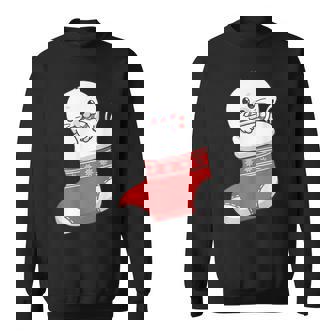 Adorable Cute Baby Harp Seal Pup In Christmas Stocking Sweatshirt - Monsterry