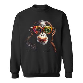 Affe Sonnenbrille Tier Zoo Bunt Kunst Affe Sweatshirt - Geschenkecke