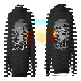 African Painted Wild Dogs Sunset Moon Wild Dog Lovers Sweatshirt - Monsterry