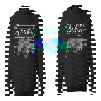 Alaska State Pride Alaska Northern Lights Alaskan Bear Sweatshirt - Monsterry