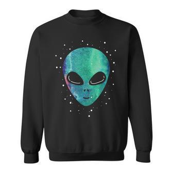 Alien Head Starry Night Sky Fun Sweatshirt - Geschenkecke