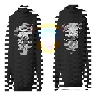 Alpaga Avec Masque De Ski Et Paysage D'hiver Sweater e - Cadeauxyz