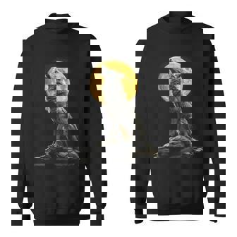 Alpha Wolf Hurlant Pleine Lune Mountain Lover Graphic Sweater e - Cadeauxyz