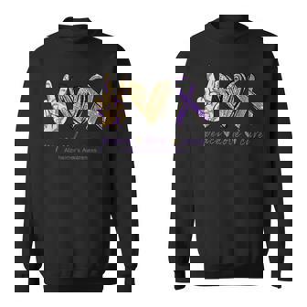 Alzheimer s Awareness Peace Love Cure Sweatshirt - Monsterry