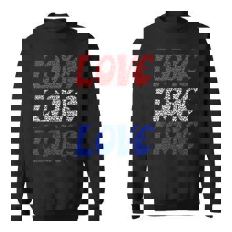 American Flag Love Positive Message Hearts Love America Hope Sweatshirt - Monsterry