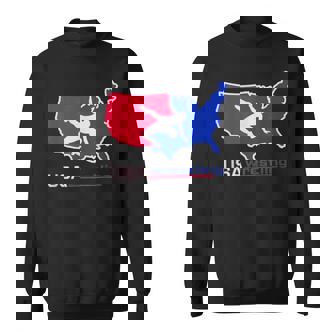 American Flag Wrestling Usa Wrestler Patriot Sweatshirt - Seseable
