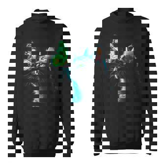 Amoureux Des Chats Et Papillon Motif Chaton Mignon Sweater e - Cadeauxyz
