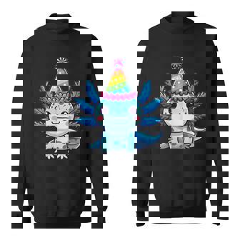 Anime Kawaii Axolotl Birthday Party Hat Sweatshirt - Monsterry