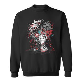 Anime Manga Motif Red Eyes Illustration Anime Sweatshirt - Geschenkecke