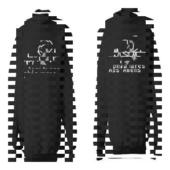 Aphasia Awareness Heartbeat Grey Ribbon Support Sweatshirt - Monsterry