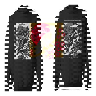 Art Japonais Corbeau Graphiqueintage Fleur De Cerisier Sweater e - Cadeauxyz