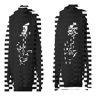 ASL Sign Language Cycling Sport I Love You Hand Heart Sweatshirt - Monsterry
