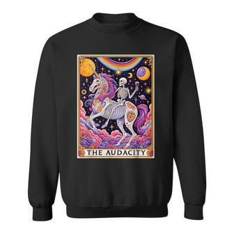 The Audacity Tarotkarte Regenbogen Skelett Einhorn Liebhaber Sweatshirt - Geschenkecke