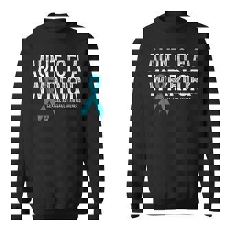 Aunt Of a Warrior Sexual Assault Awareness Ribbon Prevention Sweatshirt - Monsterry