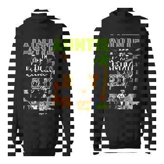 Auntie Of The Birthday Boy Wild Zoo Theme Safari Party Sweatshirt - Monsterry
