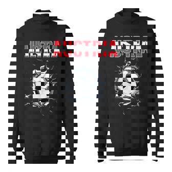 Austria Football Fans Jersey Austrian Football In Cracked Wall Sweatshirt - Geschenkecke