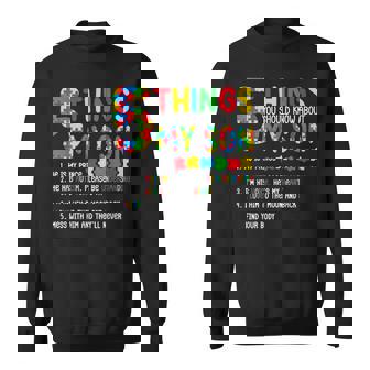 Autism Awareness 5 Things You Should Know About My Son Sweatshirt - Thegiftio