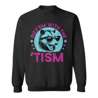 Autism Raccoon Joke Rizz Em With The Tism Meme Autism Sweatshirt - Monsterry