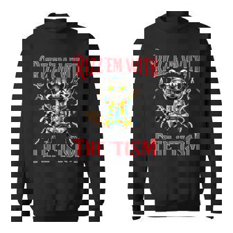 Autism Rizz Em With The Tism Meme Autistic Racoon Hand Rock Sweatshirt - Monsterry
