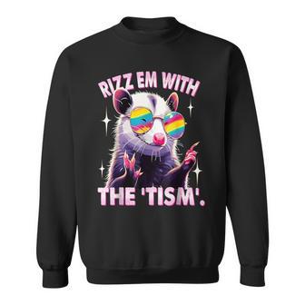 Autism Rizz Em With The Tism Meme Autistic Racoon Sweatshirt - Monsterry