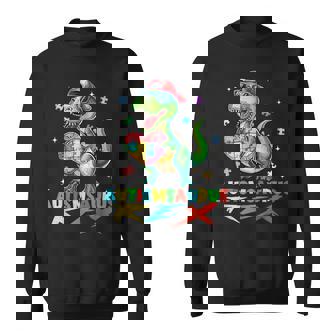 Autismsaurus Rex Autism Awareness T Rex Heart Puzzle Boys Sweatshirt | Mazezy
